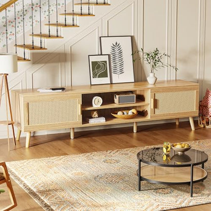 70.9 Inch Boho TV Stand for 75 Inch TV, view 3