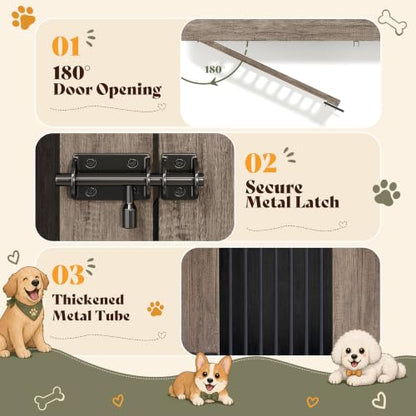Corner Dog Crate Furniture for Medium/Large Dogs Space-Saving, view 8