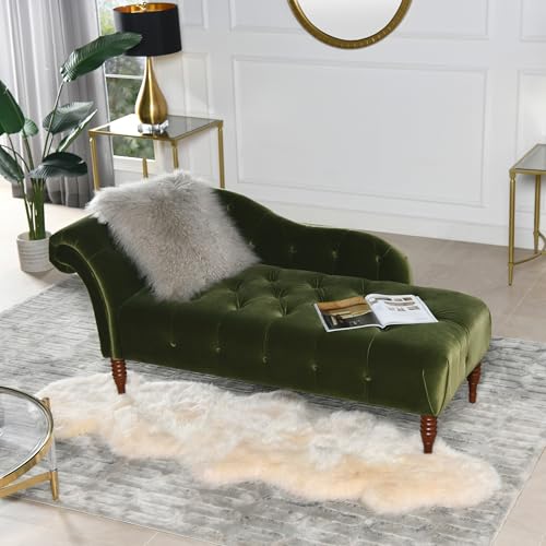 Jennifer Taylor Samuel Tufted Chaise Lounge (Olive Green Performance Velvet), view 3