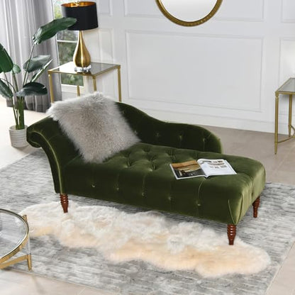 Jennifer Taylor Samuel Tufted Chaise Lounge (Olive Green Performance Velvet), view 3