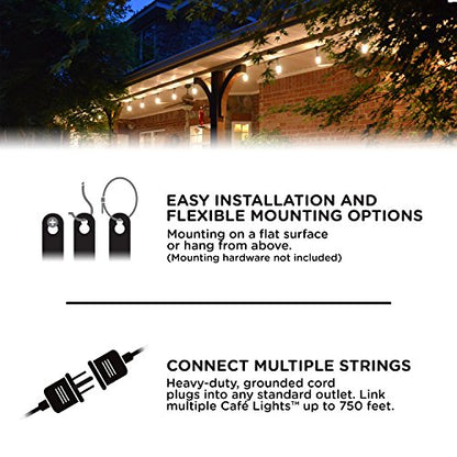 LED Outdoor String Lights 48ft Soft Warm White Patio Lights with Ultra-Durable, view 7