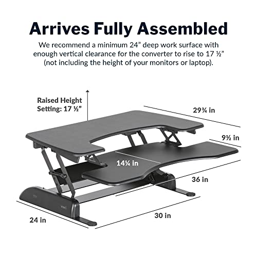 Vari VariDesk Pro Plus 36, Adjustable Desk Converter with 11 Height Settings, view 3