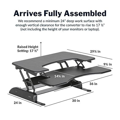 Vari VariDesk Pro Plus 36, Adjustable Desk Converter with 11 Height Settings, view 3