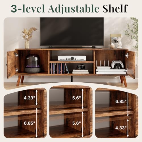 TV Stand for 55 60 inch TV, Modern Mid Century Entertainment Center with Storage, view 5