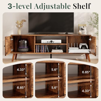 TV Stand for 55 60 inch TV, Modern Mid Century Entertainment Center with Storage, view 5
