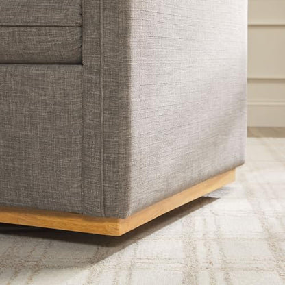 Nash Modern Farmhouse Linen Swivel Accent Chairs, 2-Pack, Dark Grey