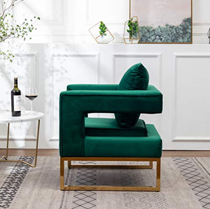 Lenola Upholstered Accent Arm Chair, Green 27.5D x 29.75W x 34.5H in