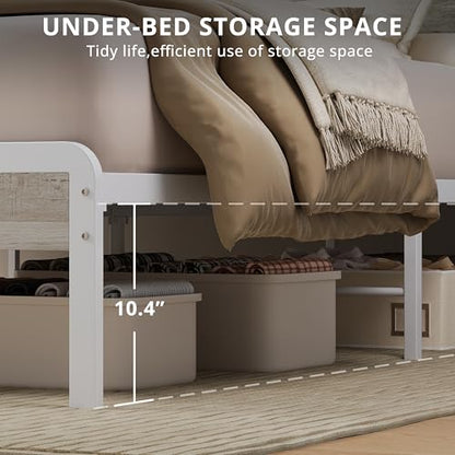 Queen Bed Frame with 2-Tier Storage Shelf Headboard, view 5