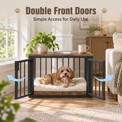 Small Dog Crate Furniture, Furniture Style Dog Crate, Wooden Dog Crate End Table, view 6