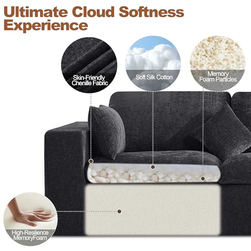 115'' Cloud Boneless Sectional Couch, view 5