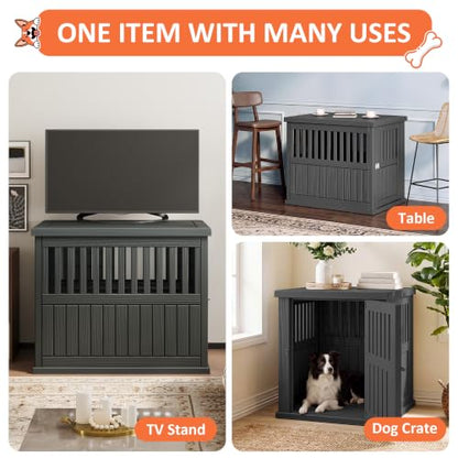 Heavy Duty Dog Crate Furniture Lockable Indoor Outdoor Kennel & End Table, view 5