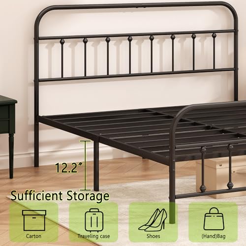 Kujielan Metal Bed Frame Queen Size,Easy to Assemble,Black, view 6