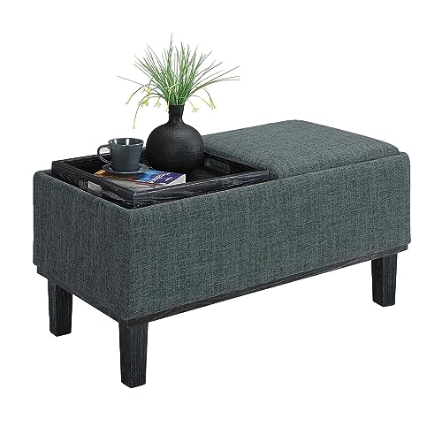 Designs4Comfort Brentwood Storage Ottoman, Gray Fabric