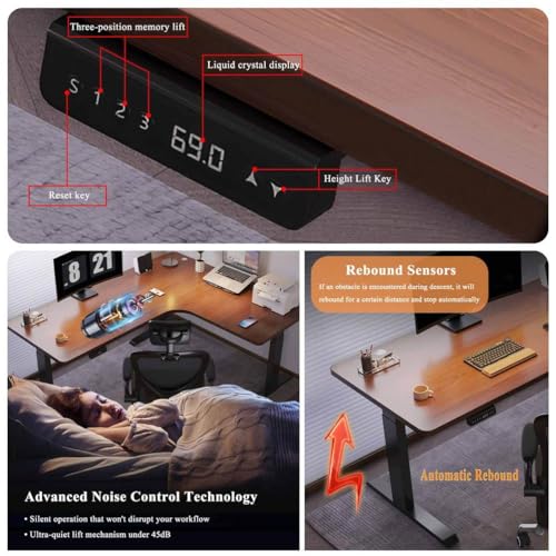 Lshaped Standing Deskheight Adjustable Corner Desk for Home Officesit Stand, view 6