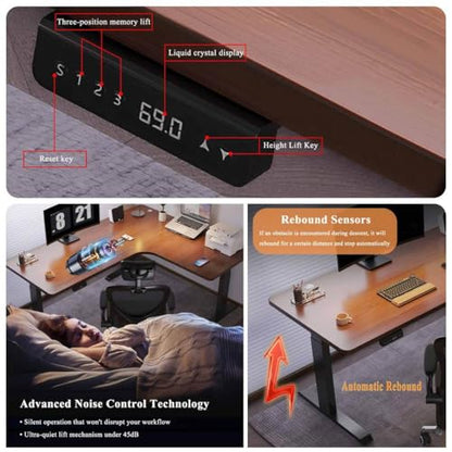 Lshaped Standing Deskheight Adjustable Corner Desk for Home Officesit Stand, view 6