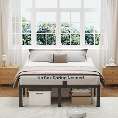18 Inch King Size Metal Platform Bed Frame with Round Corner Legs, view 3
