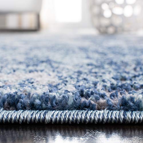 SAFAVIEH Aston Collection Area Rug - 5'3" x 7'7", Navy & Grey, Modern Abstract Design, Non-Shedding & Easy Care, Ideal for High Traffic Areas in Living Room, Bedroom (ASN710N)