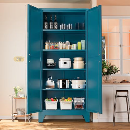 71'' Farmhouse Metal Storage Cabinet with Barn Doors, view 3