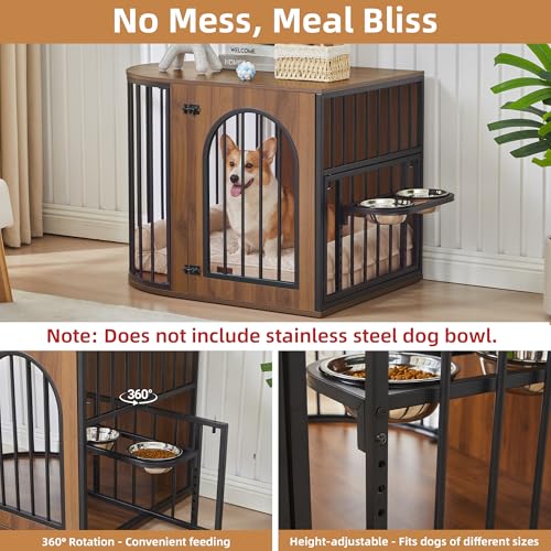 31.5'' Oval Dog Crate Furniture, Indoor Dog Kennel for Small/Medium Dogs, view 6