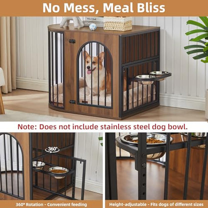 31.5'' Oval Dog Crate Furniture, Indoor Dog Kennel for Small/Medium Dogs, view 6