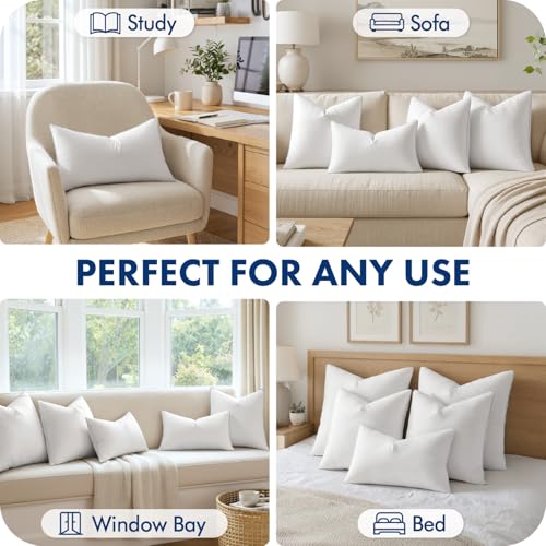 18x18 Inch Pillow Inserts Pack of 2 with 100% Cotton Cover, view 5