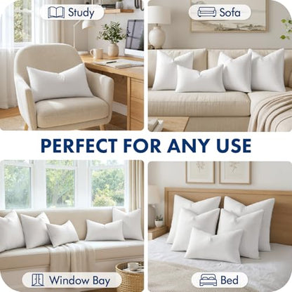 18x18 Inch Pillow Inserts Pack of 2 with 100% Cotton Cover, view 5