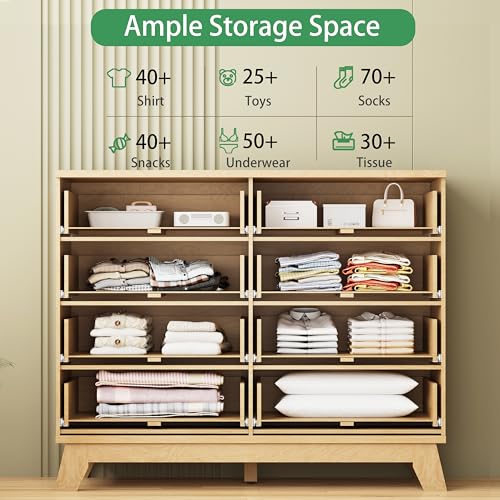 Fluted Dresser for Bedroom with 8 Drawers, view 4