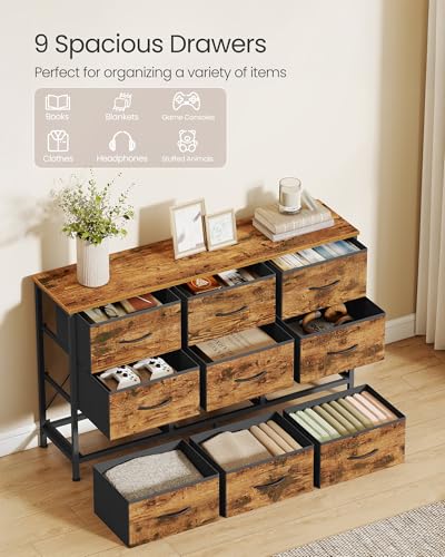 Dresser with 9 Fabric Drawers, TV Stand for TVs Up to 55 Inches, view 6