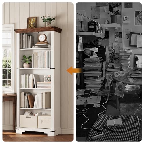 5-Tier Farmhouse Bookshelf, view 6