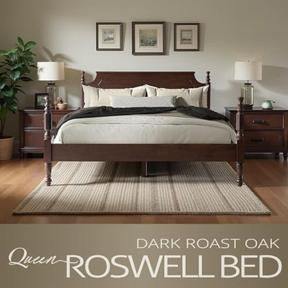 Solid Wood Queen Size Platform Bed Frame with Headboard & Footboard, view 4