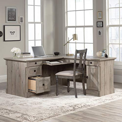 Palladia L Shaped Desk with Drawers, Office Desk with File Cabinet Storage, view 8
