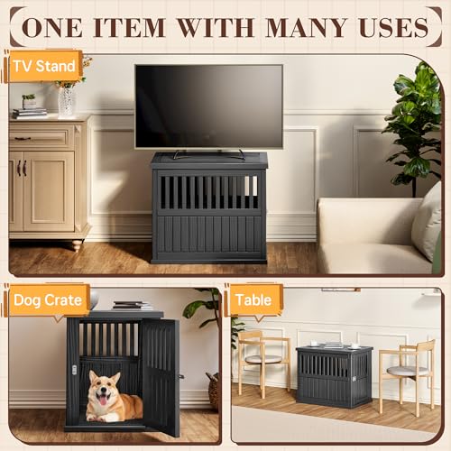 Dog Crate Furniture,Dog Kennel Indoor for Small Dogs,30"x21"x 25", view 6