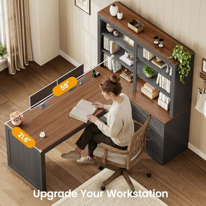 Farmhouse L Shaped Computer Desk, view 7