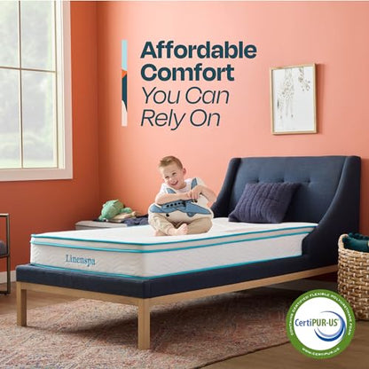 8 Inch Memory Foam Hybrid Mattress - Medium Firm - Bed in a Box - Breathable, Cooling, Supportive Comfort - Twin Size for Guest or Kids Room