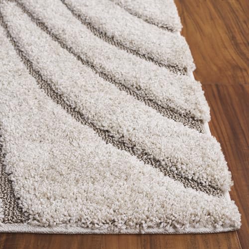 SAFAVIEH Florida Shag Rug 9'x12', Soft Plush Cream & Beige SG471-1113, view 8