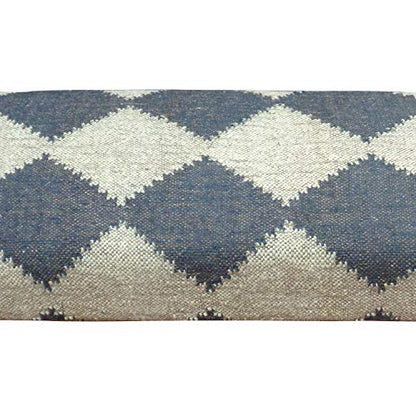LR Home Tan/Black Upholstered Bench for Bedroom End of Bed | Farmhouse Checkered Accent Bench for Living Room, Bedroom, or Entryway Seating | Long Rectangle Sitting Bench | 47"W x 16"D x 18"H