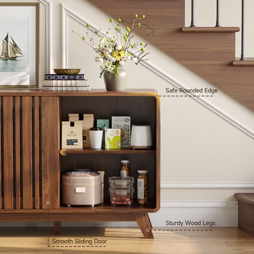 Sideboard Buffet Cabinet with Storage, Fluted Kitchen Cabinet, view 5