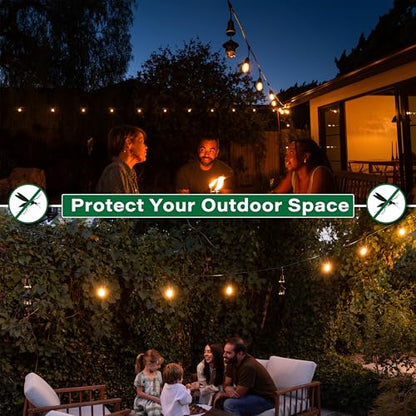 ® BiteFighter® Plug & Repel Mosquito Repellent for Outdoor String Lights Odor-Free, Easy Install, 110 sq. ft. Coverage with 12 Hours of Protection