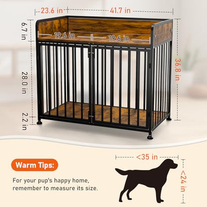 Furniture Style Dog Crate, Large Dog Kennel Indoor, view 4