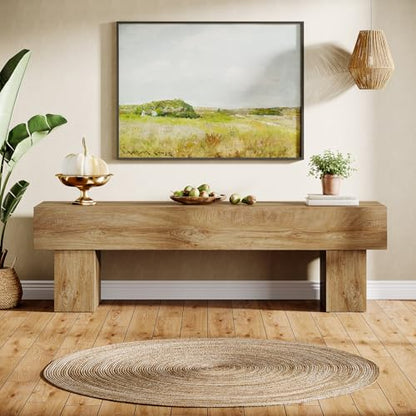 Tribesigns 63" TV Stand, Farmhouse Entertainment Center, view 5