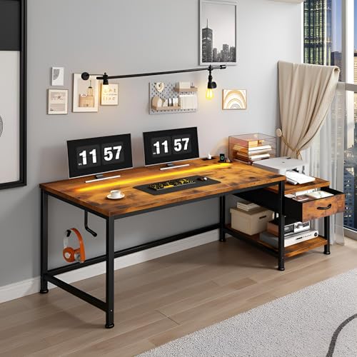 56"Computer Desk with Printer Shelf,Drawer & Hook for Home Office, view 8