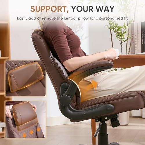 Home Office Chair with Lumbar Support, 5" Thickened Seat, view 5