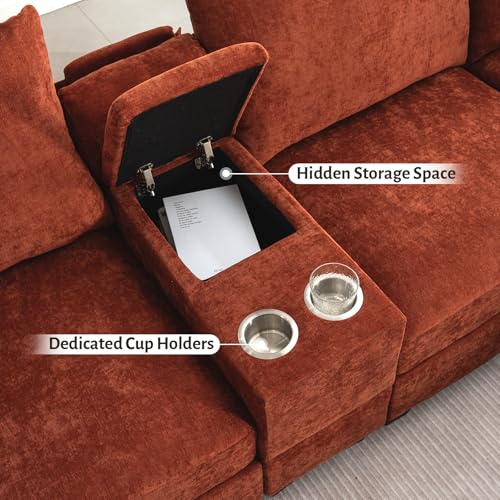 8 Seater Modular Sectional Sofa with Cup Holders, view 4