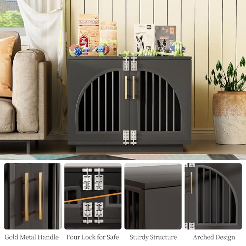 Wooden Dog Crate Furniture End Table, view 5