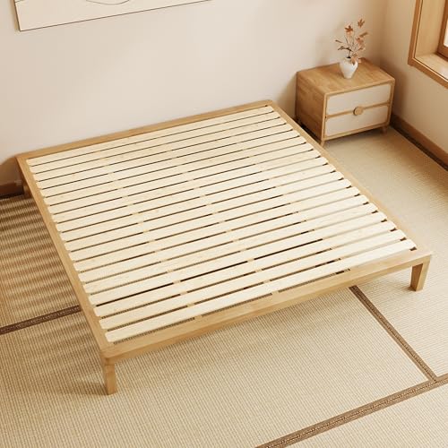 IOTXY Cal King Platform Bed Frame - 12" Solid Wood Mattress Foundation Base, view 2
