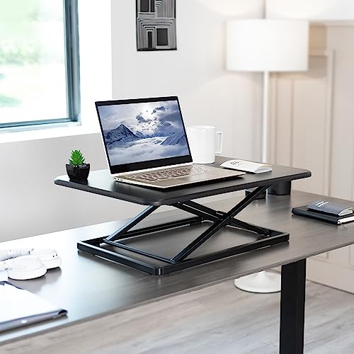 VIVO Black 26 in Single Top Standing Desk Converter, DESK-V001J, view 3