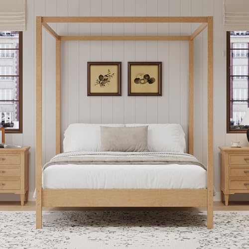 Wooden Canopy Bed with Four Posters, view 4