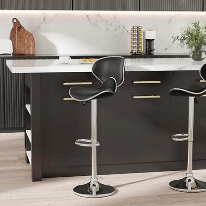 Powell Furniture Powell PU, Chrome/Black Barstool
