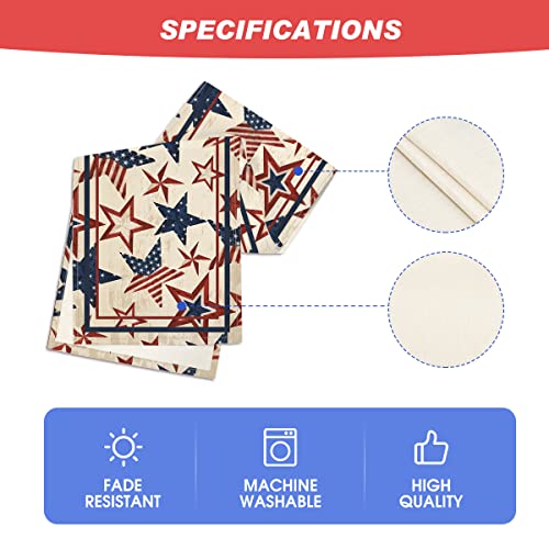 The Stars and Stripes Patriotic 4th of July Table Runner, Memorial Day Kitchen Dining Table Decoration for Home Party Decor 13x72 Inch