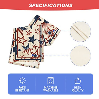 The Stars and Stripes Patriotic 4th of July Table Runner, Memorial Day Kitchen Dining Table Decoration for Home Party Decor 13x72 Inch
